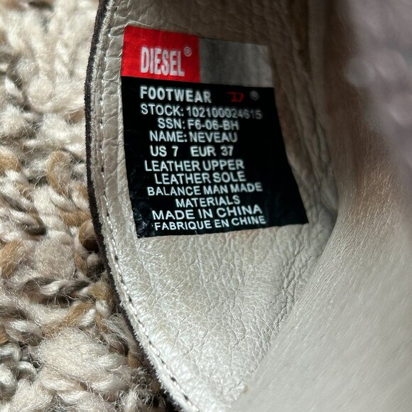 Diesel Neveau 3 3/4" Heels Pumps Size 7 Genuine Leather & Suede Brown Tan Cream - Picture 12 of 13